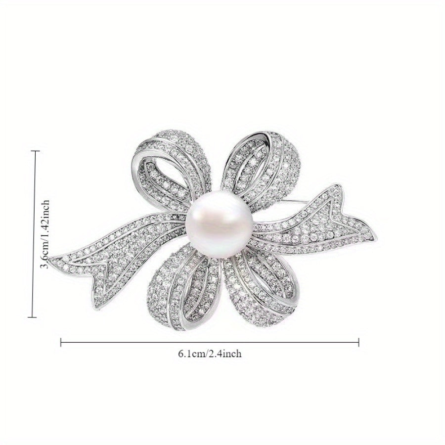 Elegant pearl brooch with a non-specific flower design, perfect for both women and men to wear as a fashion accessory. This silky scarf buckle exudes a luxurious and elegant temperament, making it a great holiday gift for anyone looking to add a touch of