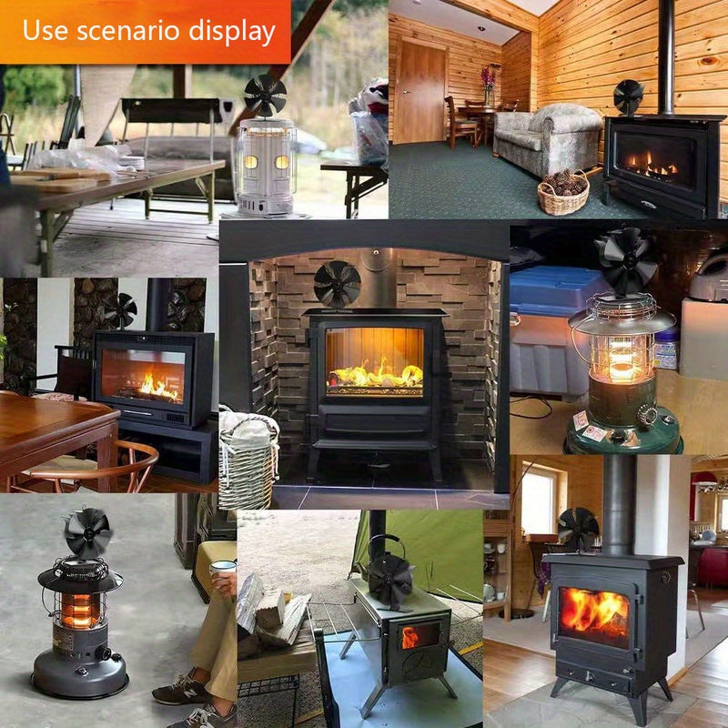 Eco-Friendly Fireplace Fan: Harnessing Heat for Efficient Heating & Cooling - Non-Electric, Portable Wood Stove Accessory