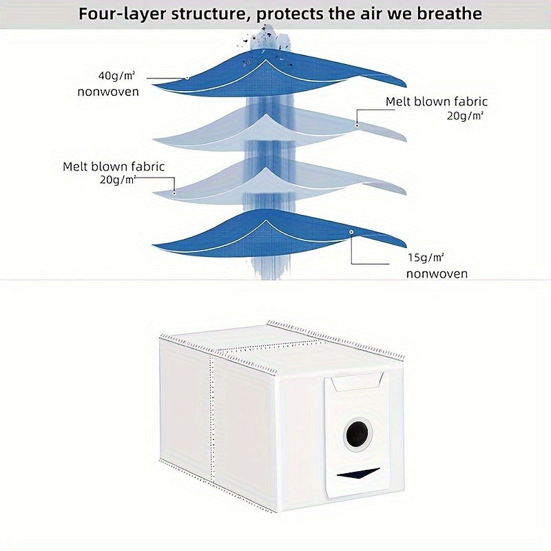 A pack of 10 aseptic vacuum bags designed for use with Ecovacs & Deebot T30 Pro models, featuring enhanced filtration and air purification capabilities.