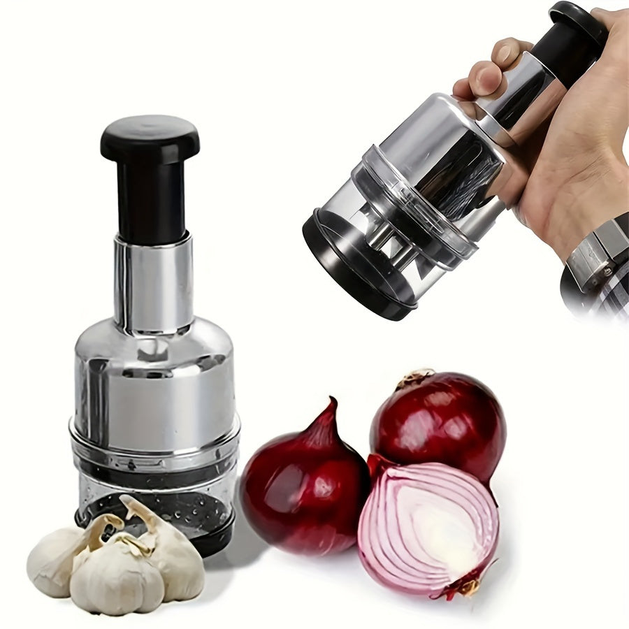 1 piece of Manual Garlic Press and Food Chopper with Vegetable and Onion Slicer, Mini Grinder, Kitchen Tools