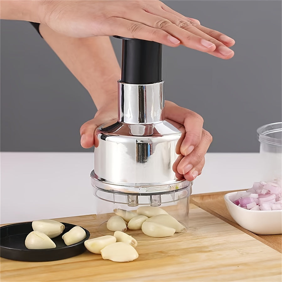 1 piece of Manual Garlic Press and Food Chopper with Vegetable and Onion Slicer, Mini Grinder, Kitchen Tools