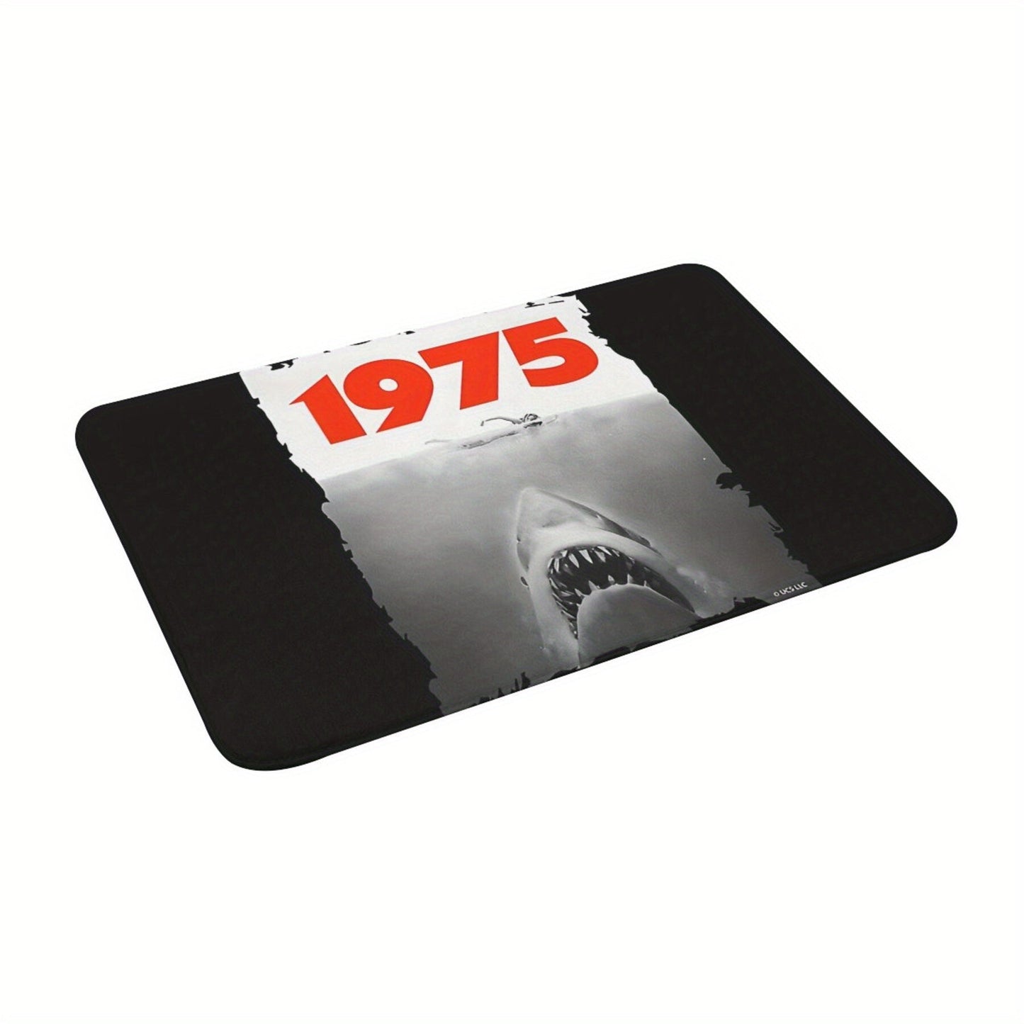 1975 Jaws Fan-Inspired Bathroom Mat - Lightweight Polyester Rug, Machine Washable, Rectangle Shape, Perfect for Home Decor