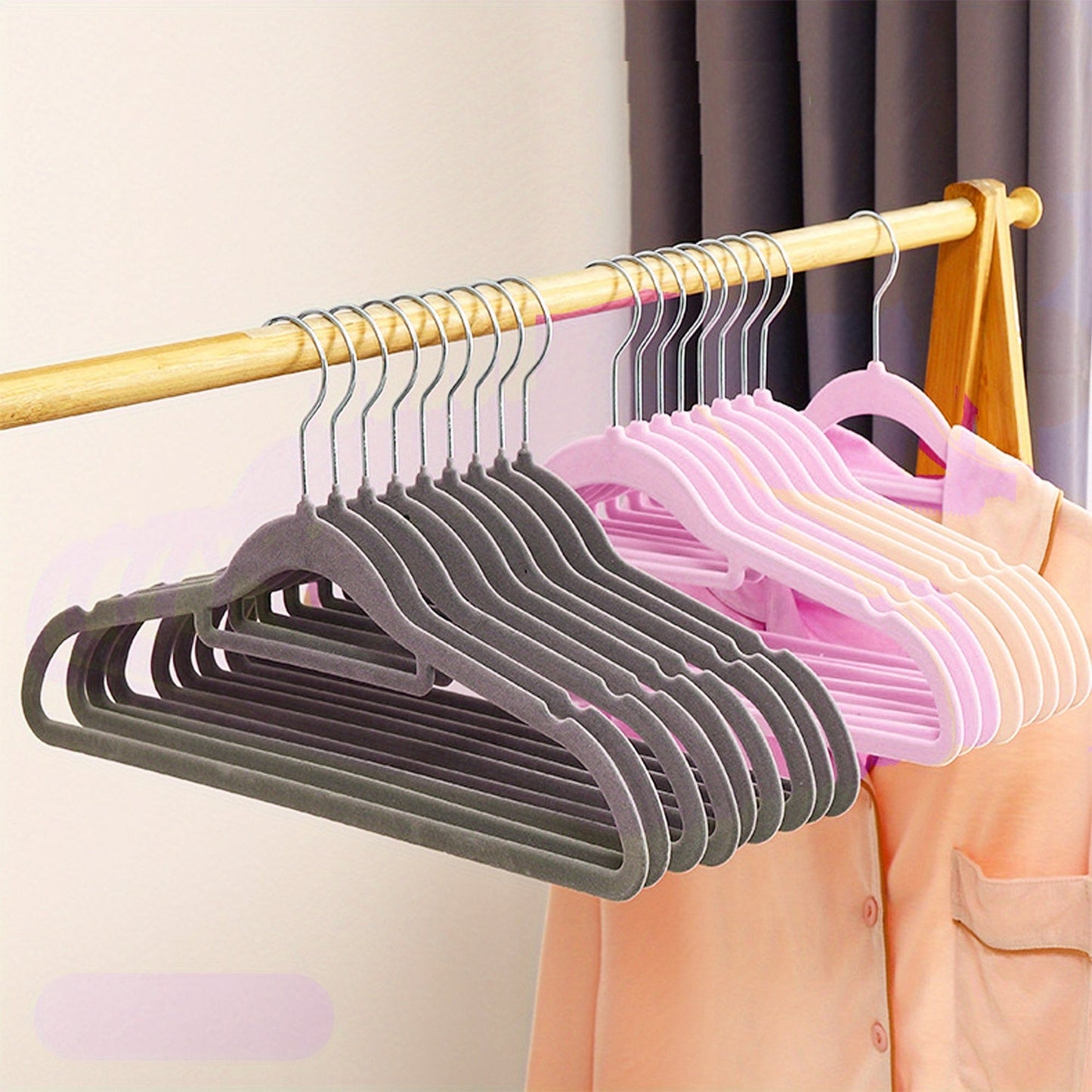 10 velvet clothes hangers - sleek hangers for coats, skirts, and pants that save space and keep your wardrobe organized and durable