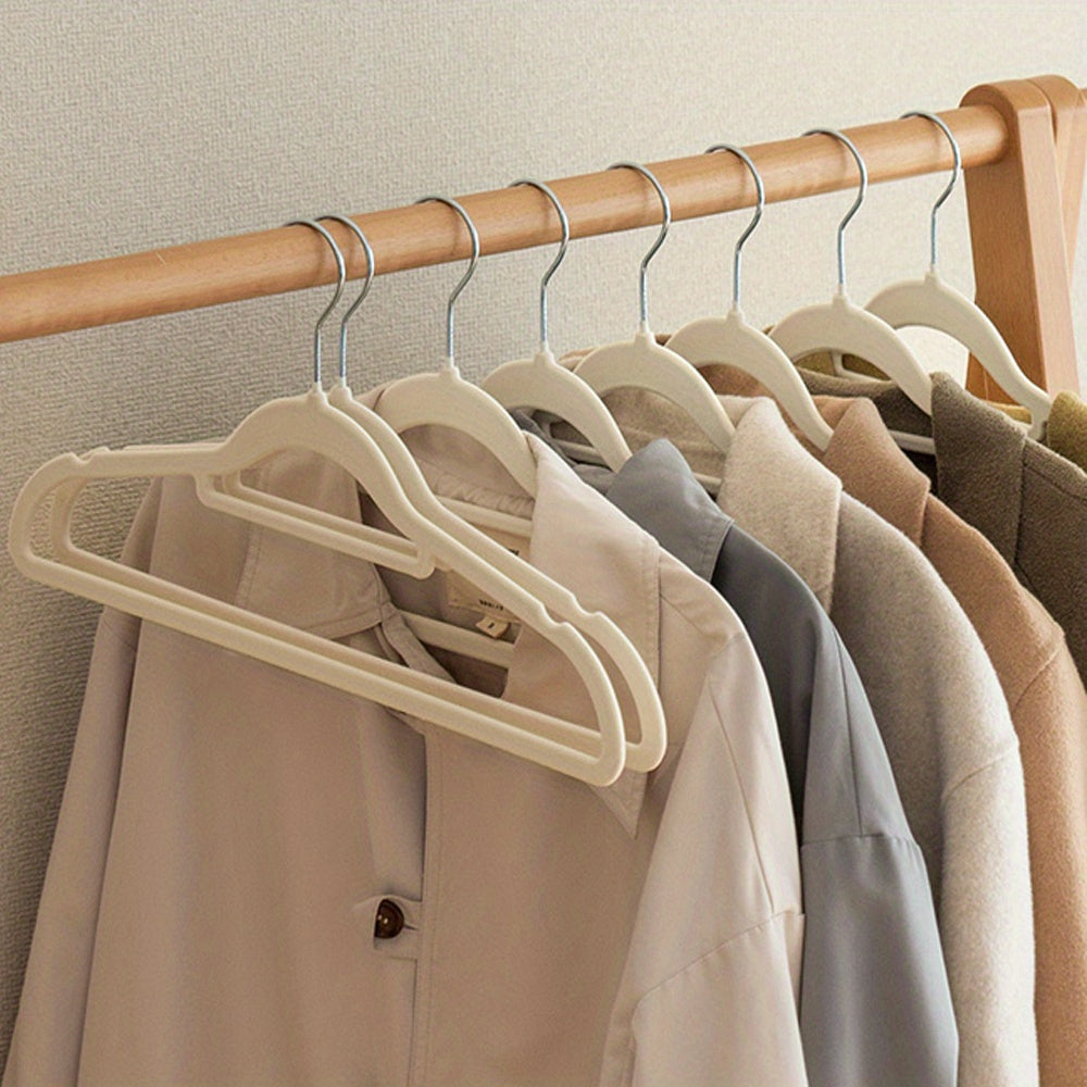 10 velvet clothes hangers - sleek hangers for coats, skirts, and pants that save space and keep your wardrobe organized and durable