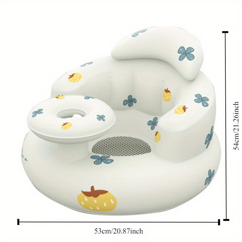 Inflatable Toddler Chair with Activity Center - Baby Bumbo Booster Seat, PVC Material, Ready-to-Use, White Color