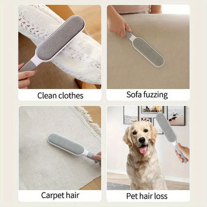 A 2-Pack of Double-Sided Lint Removers: Manual Static Cling Brushes for Reusable Dusting on Cat Hair, Clothes, Sofa, Furniture, Bedding, and Carpets. Made of Durable Polypropylene Material, No Electricity Required. Rubber Material Ideal for Living Rooms