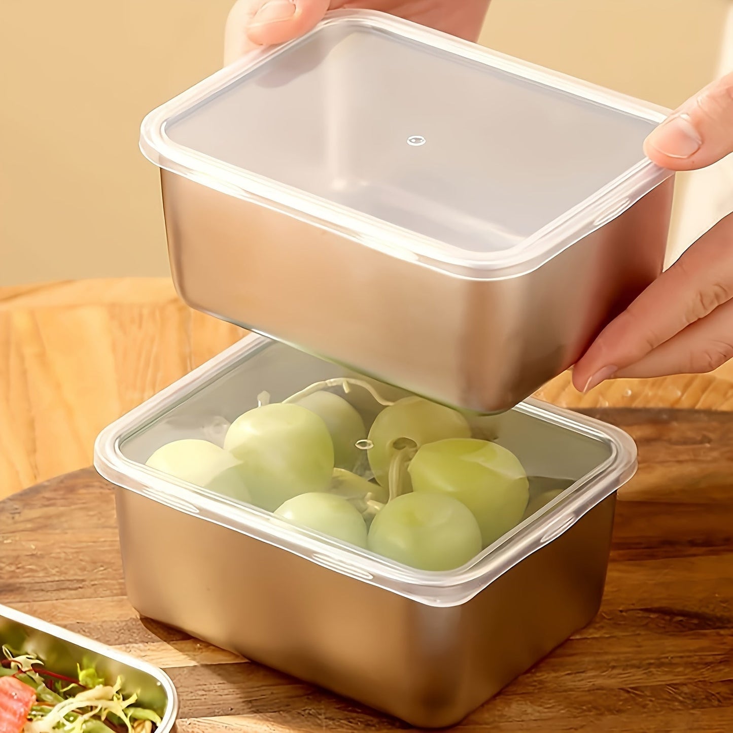 Set of 6 or 8 Stainless Steel Food Storage Containers with Flip Top Lids - Leak-Proof, Stackable, and Reusable - Perfect for Camping, Picnics, School, and Office Use - Disposable Metal Prep Containers