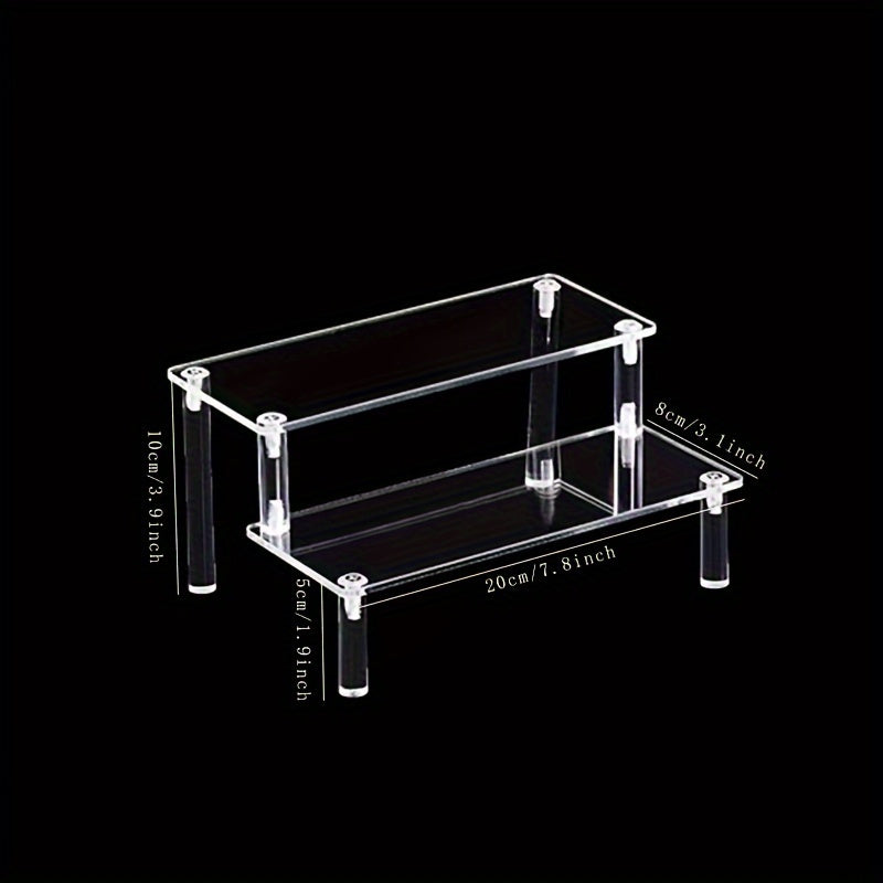 Handcrafted Transparent Acrylic Ladder Shelf - Multi-Tier Display Stand for Cosmetics & Jewelry, Versatile Tabletop Organizer with No Assembly Needed