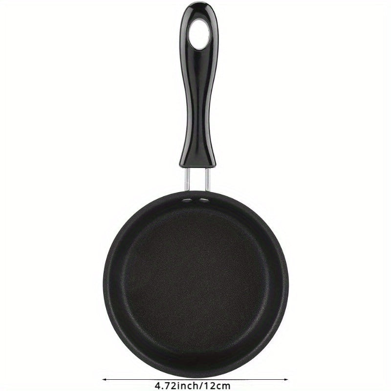 Non-stick Egg Frying Pan made of Stainless Steel with Handle - Heat Resistant, Portable Skillet for Gas & Induction Stoves - Ideal for Camping & Home Cooking