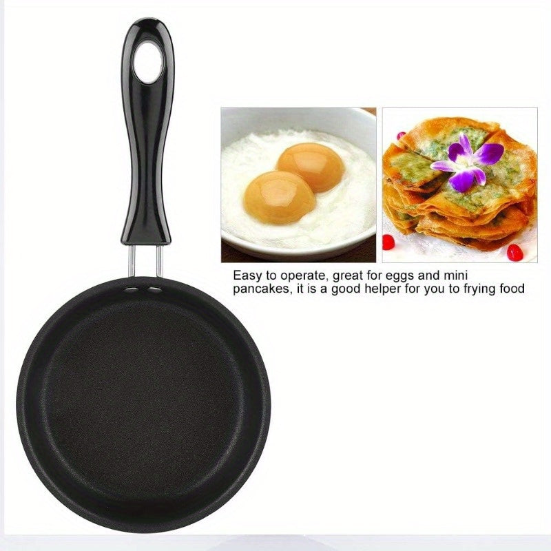 Non-stick Egg Frying Pan made of Stainless Steel with Handle - Heat Resistant, Portable Skillet for Gas & Induction Stoves - Ideal for Camping & Home Cooking