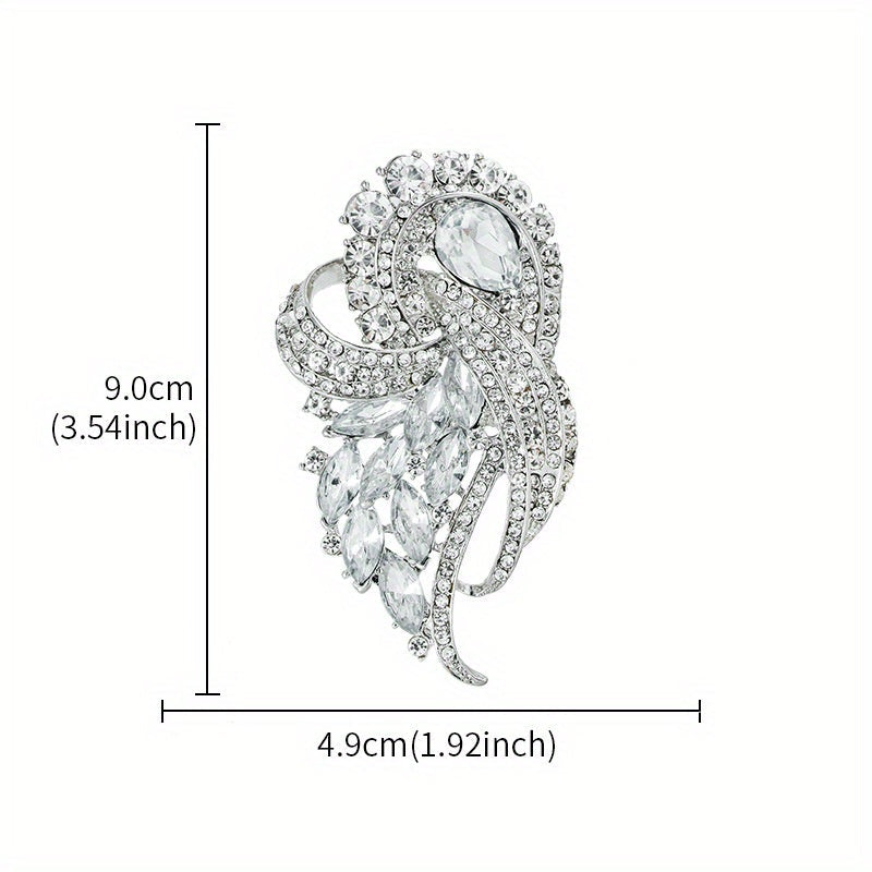 Luxurious and Elegant Rhinestone Brooch Pin - Chic Sparkle, Unique Irregular Shape, Perfect for Women's Fashion Accessories