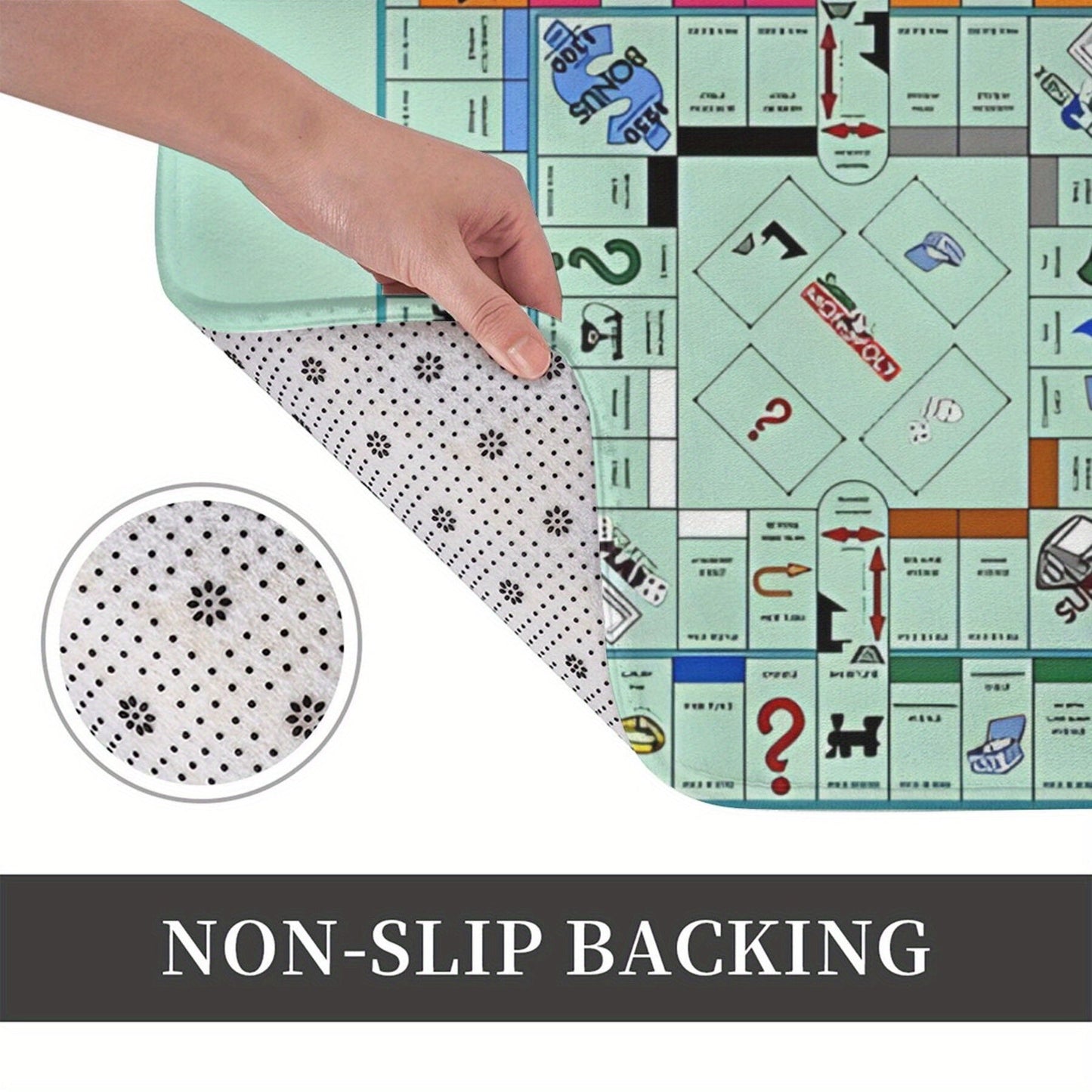 Anti-Slip Doormat Inspired by Board Games - Easy to Clean, Lightweight Polyester Rug Perfect for Living Room, Bedroom, and Hallway Decoration