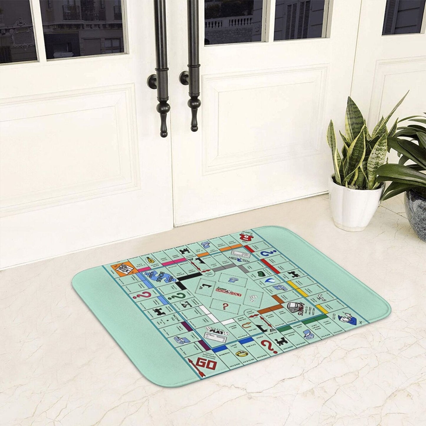 Anti-Slip Doormat Inspired by Board Games - Easy to Clean, Lightweight Polyester Rug Perfect for Living Room, Bedroom, and Hallway Decoration