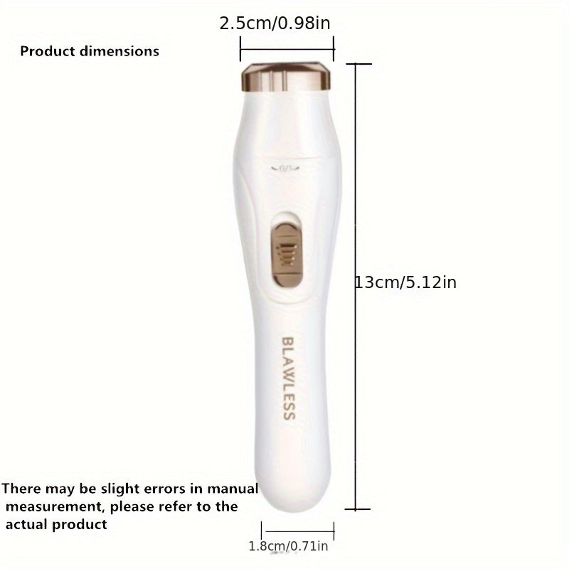 3-in-1 electric hair removal kit for women with USB rechargeable underarm razor, facial trimmer, nose hair trimmer, and full body epilator. Built-in Li-Ion battery with 600mAh.