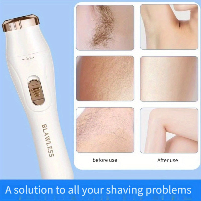 3-in-1 electric hair removal kit for women with USB rechargeable underarm razor, facial trimmer, nose hair trimmer, and full body epilator. Built-in Li-Ion battery with 600mAh.