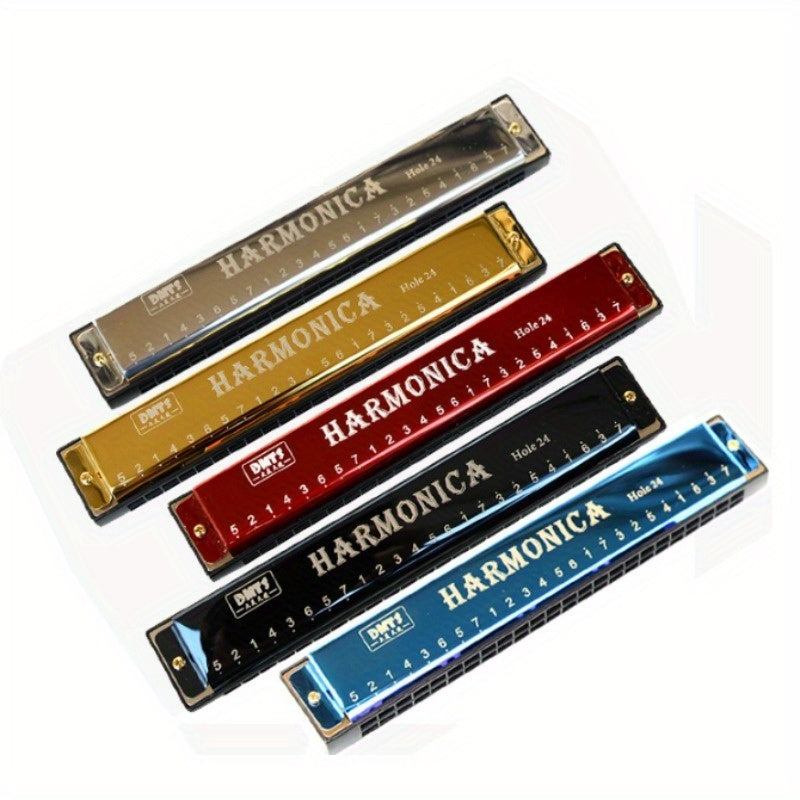 Single Tone C-tone Copper Core Harmonica with 24 holes, ideal for adult beginners. High-quality, easy to learn, portable design.