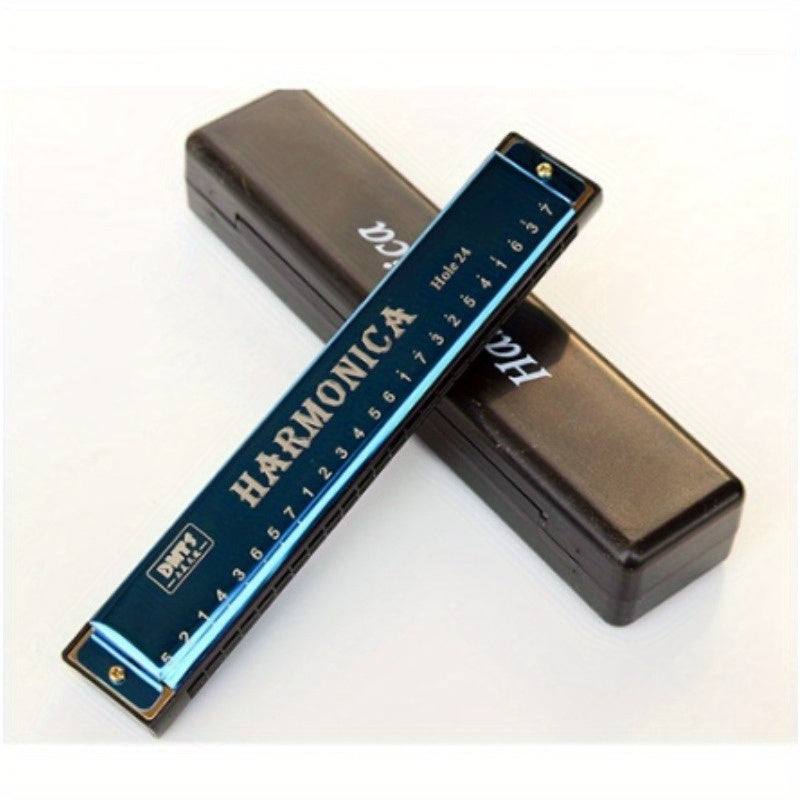 Single Tone C-tone Copper Core Harmonica with 24 holes, ideal for adult beginners. High-quality, easy to learn, portable design.