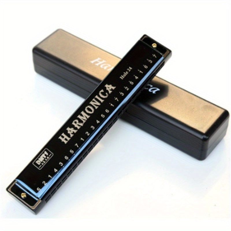 Single Tone C-tone Copper Core Harmonica with 24 holes, ideal for adult beginners. High-quality, easy to learn, portable design.