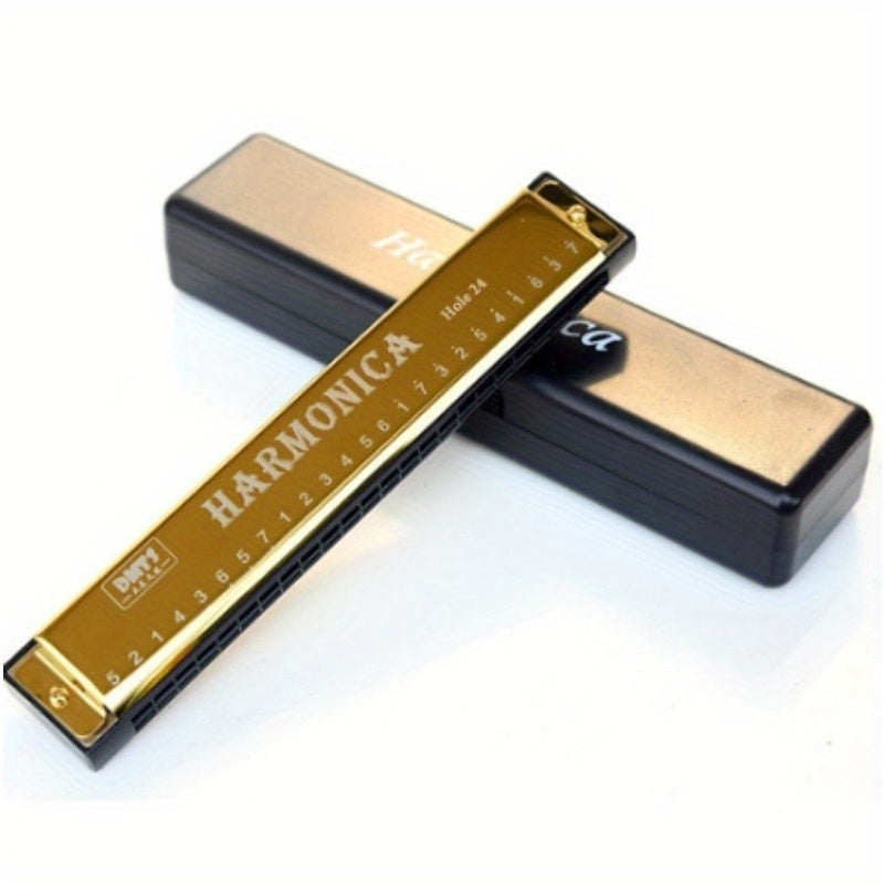 Single Tone C-tone Copper Core Harmonica with 24 holes, ideal for adult beginners. High-quality, easy to learn, portable design.