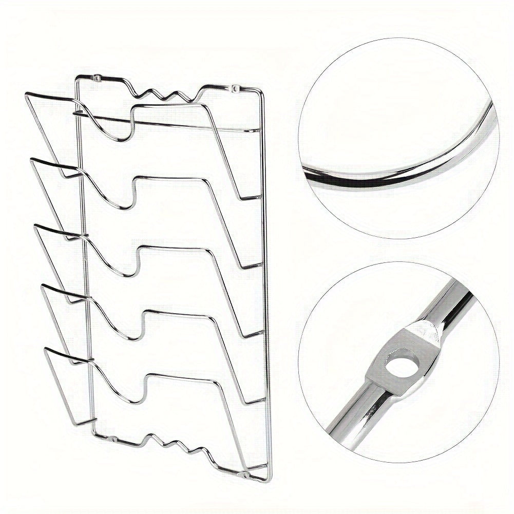 Wall-Mounted Multi-Tier Iron Pot Lid Holder for Convenient Lid Storage in your Kitchen Cabinet