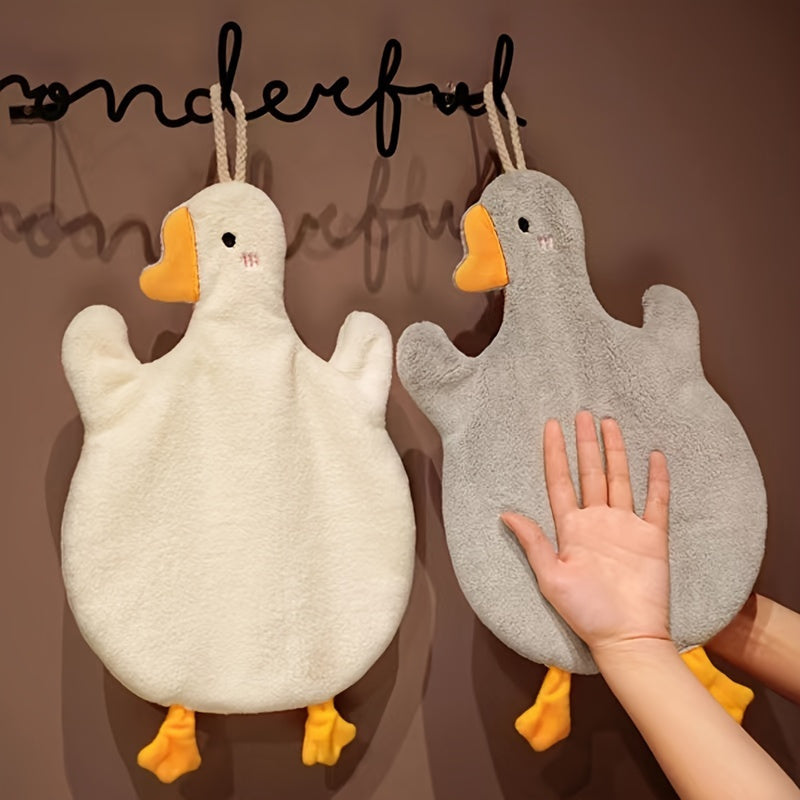 Absorbent cartoon duck hand towels that are quick-drying, durable, and stylish for kitchen or bathroom use.