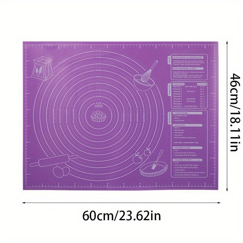 A durable pastry pad with ultra thickness and non-stick technology, designed for precise measurements and optimal baking, rolling, and kneading of dough. Made from food-grade EVA material to improve manual skills in the kitchen. An essential tool for