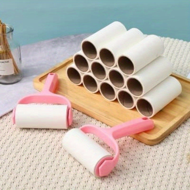 Reptile Lint Roller with 6 Refills - Pet hair remover kit for clothes, car seats, and carpets - Durable plastic handle and 180 sheets sticky lint brush for cats, dogs, and small animals.