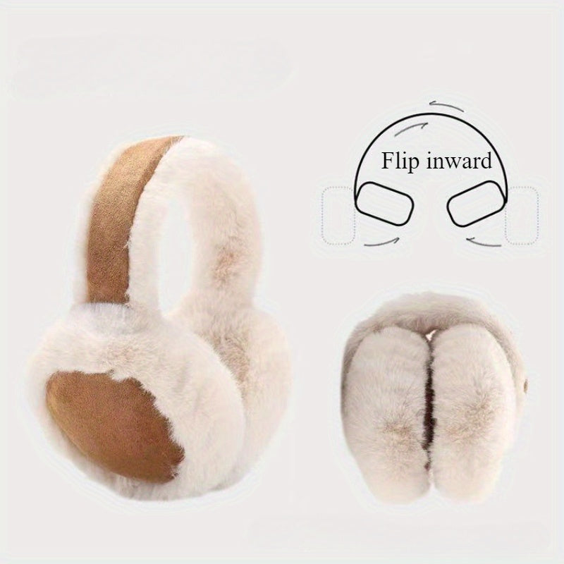 Women's earmuffs made of knit fabric with suede plush lining. These ear warmers are cold resistant and made of fitted polyester for optimal ear protection. They are washable for easy care.