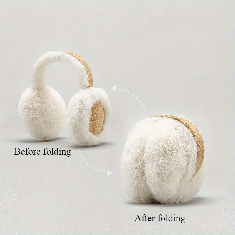 Women's earmuffs made of knit fabric with suede plush lining. These ear warmers are cold resistant and made of fitted polyester for optimal ear protection. They are washable for easy care.