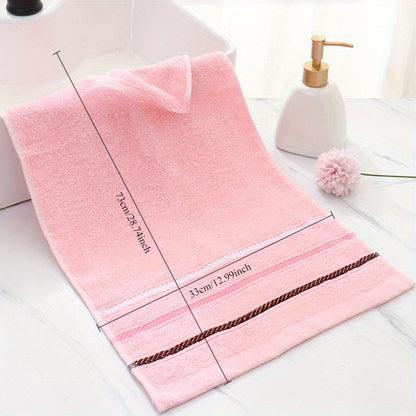 Thick, soft cotton hand towels with striped pattern, perfect for home, travel, and outdoor use.