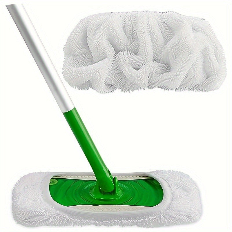 One Pack of Reusable Microfiber Mop Pads that fit Swiffer Sweeper - Washable Cloth Refills for Dry and Wet Cleaning on Multi-Surfaces. No Batteries Required, Perfect for Living Room, Bathroom, and Furniture Cleaning.