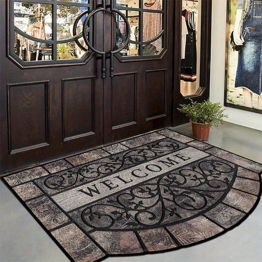 Introducing the Vintage-Style Doormat - A Durable and Stylish Addition to Your Home! This waterproof, stain resistant, and wear-resistant carpet features a non-slip backing made of polyester fiber. Perfect for enhancing the decor of your indoor entryway