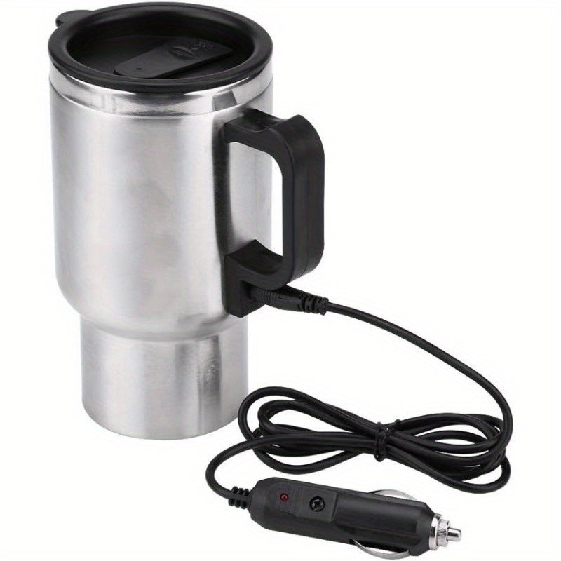 Stainless Steel Outdoor Kettle 16oz Heated Travel Mug Powered by 12V Plug