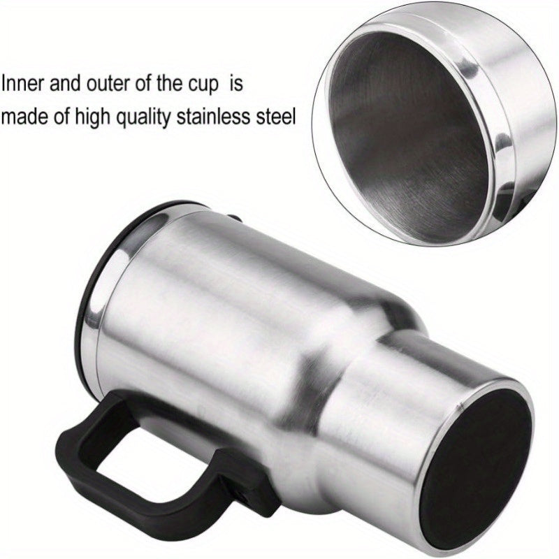 Stainless Steel Outdoor Kettle 16oz Heated Travel Mug Powered by 12V Plug