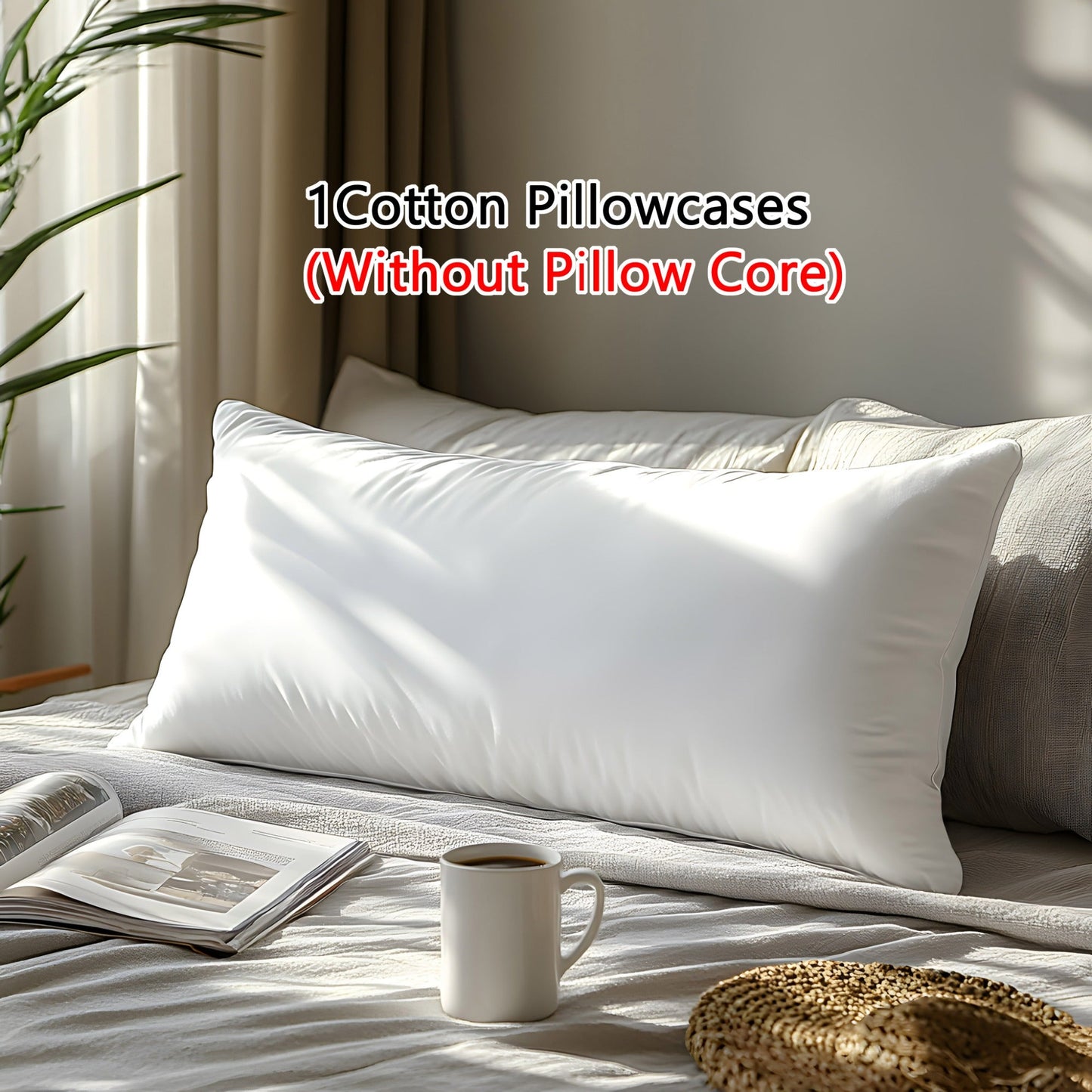 One piece of 100% Pure Natural Fiber Pillowcase, Perfect for Bedroom, Guest Room, Hotel or as a Gift.