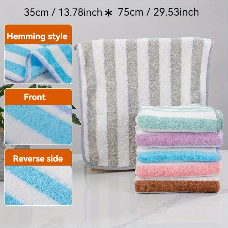 Set of striped towels that are quick-dry and absorbent, suitable for home, hotel, and spa use.