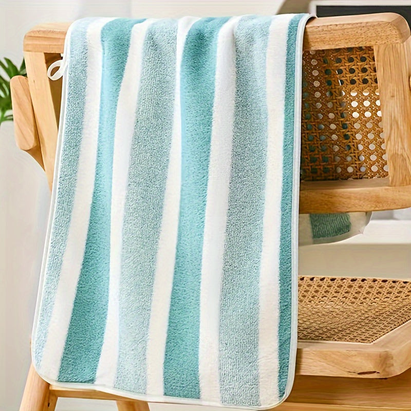 Set of striped towels that are quick-dry and absorbent, suitable for home, hotel, and spa use.