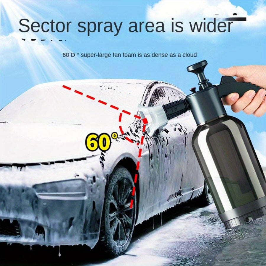 Durable plastic foam spray bottle for car wash, an essential tool for auto maintenance.