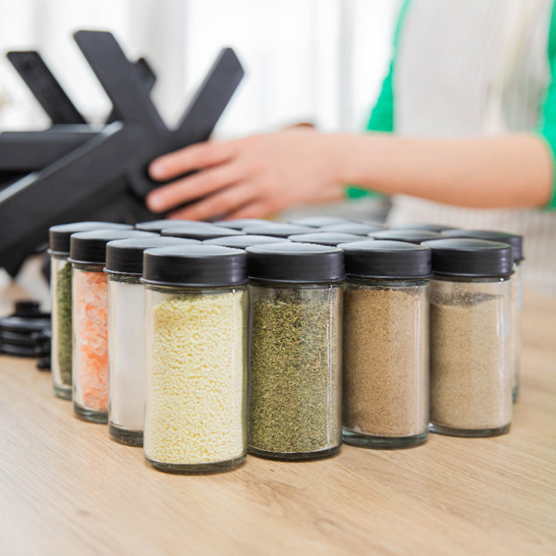 Spinning Ferris Wheel Spice Rack with Glass Jars - Organize Your Countertop with Seasonings, Kitchen & Dining Essentials, and Spice Bottles