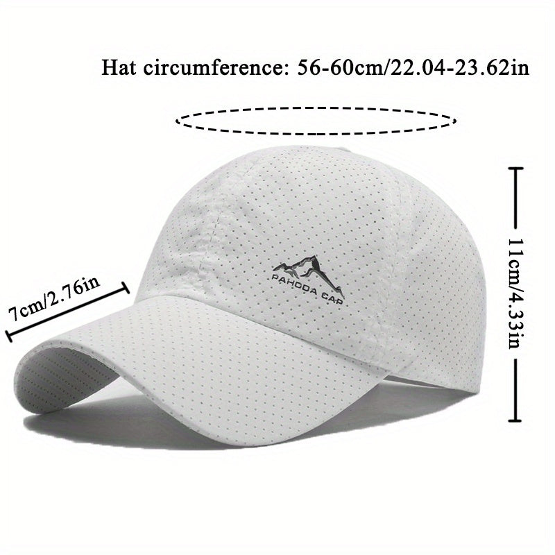 New spring and summer sports baseball cap with snow mountain print, quick-drying polyester material. Fashionable duck cap for men and daily outdoor sports cap for women, perfect for lovers