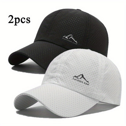 New spring and summer sports baseball cap with snow mountain print, quick-drying polyester material. Fashionable duck cap for men and daily outdoor sports cap for women, perfect for lovers