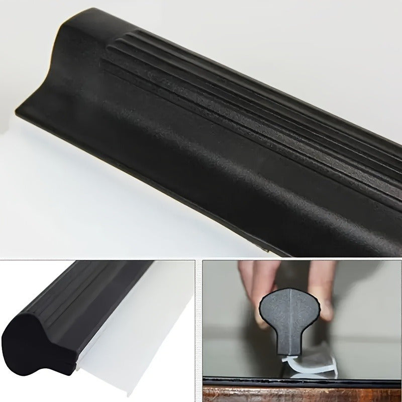 Silicone car wiper gentle on paint and ideal for glass and vehicle windows. Black with white edge for scratch-free cleaning.