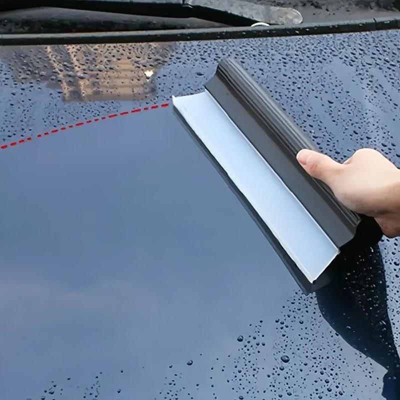 Silicone car wiper gentle on paint and ideal for glass and vehicle windows. Black with white edge for scratch-free cleaning.