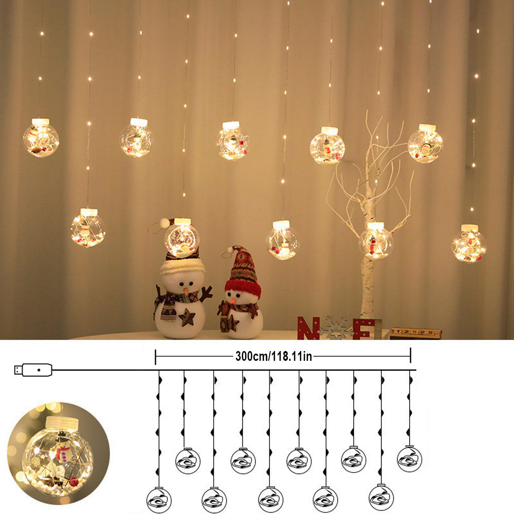 Transform your space with our versatile LED curtain lights, ideal for bringing holiday cheer to your Christmas and Thanksgiving celebrations. These lights are perfect for decorating your garden, patio, or bedroom with their unique wishing ball design.