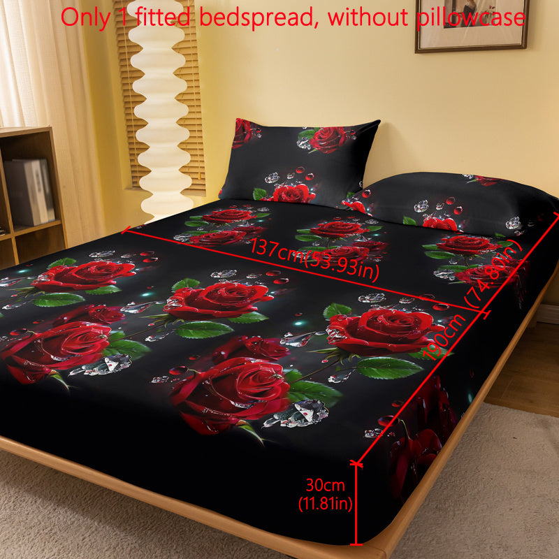 Brushed polyester bed cover with modern floral and butterfly print, machine washable, fits mattresses up to 29cm high.