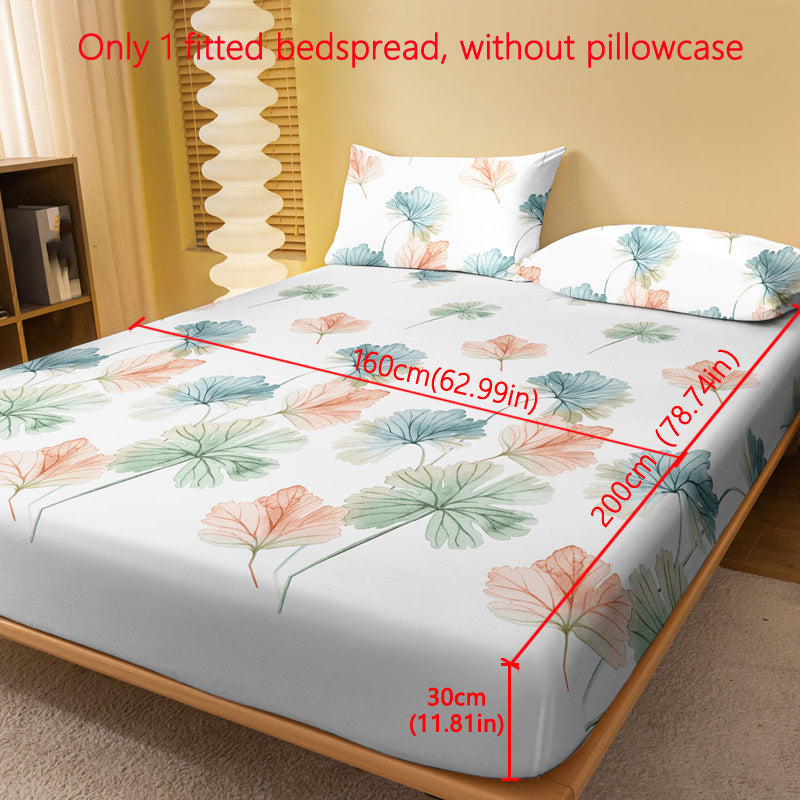 Brushed polyester bed cover with modern floral and butterfly print, machine washable, fits mattresses up to 29cm high.