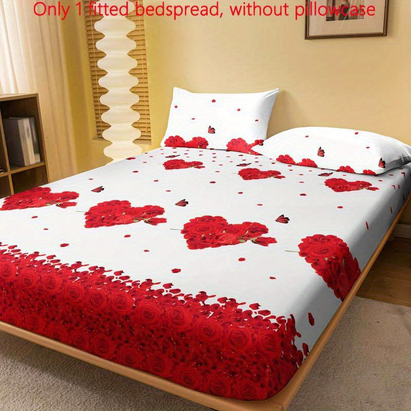 Brushed polyester bed cover with modern floral and butterfly print, machine washable, fits mattresses up to 29cm high.