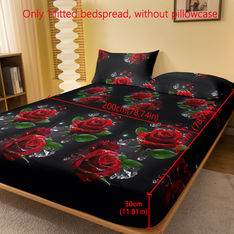 Brushed polyester bed cover with modern floral and butterfly print, machine washable, fits mattresses up to 29cm high.