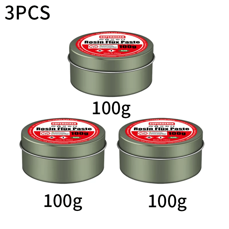 Rosin soldering flux paste, no clean welding for electronics & circuit boards, available in 35-300g sizes.