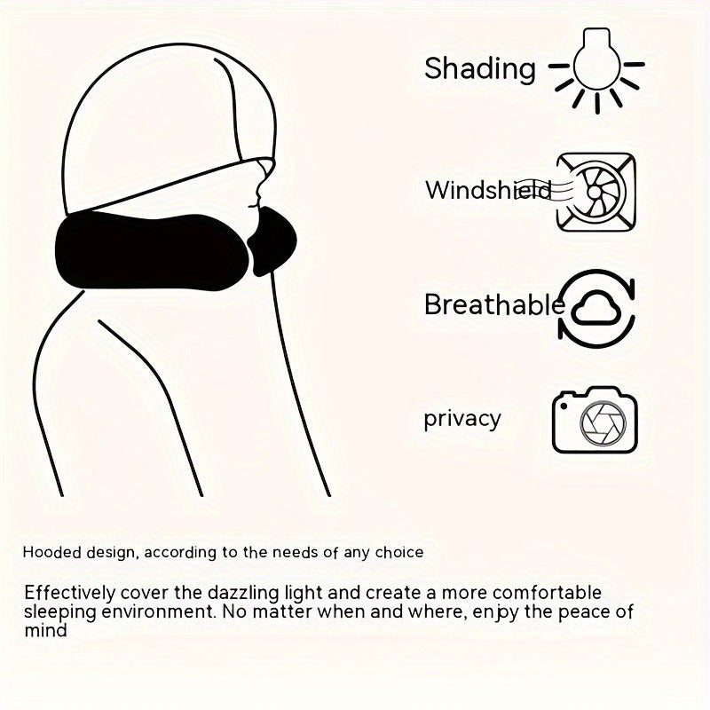 Travel in comfort with our Ergonomic U-Shaped Travel Pillow with Hoodie. This multipurpose neck support is adjustable for a cozy nap on airplanes, car trips, and bus journeys. Designed for adults 18 and older, it features a soft polyester filling and a